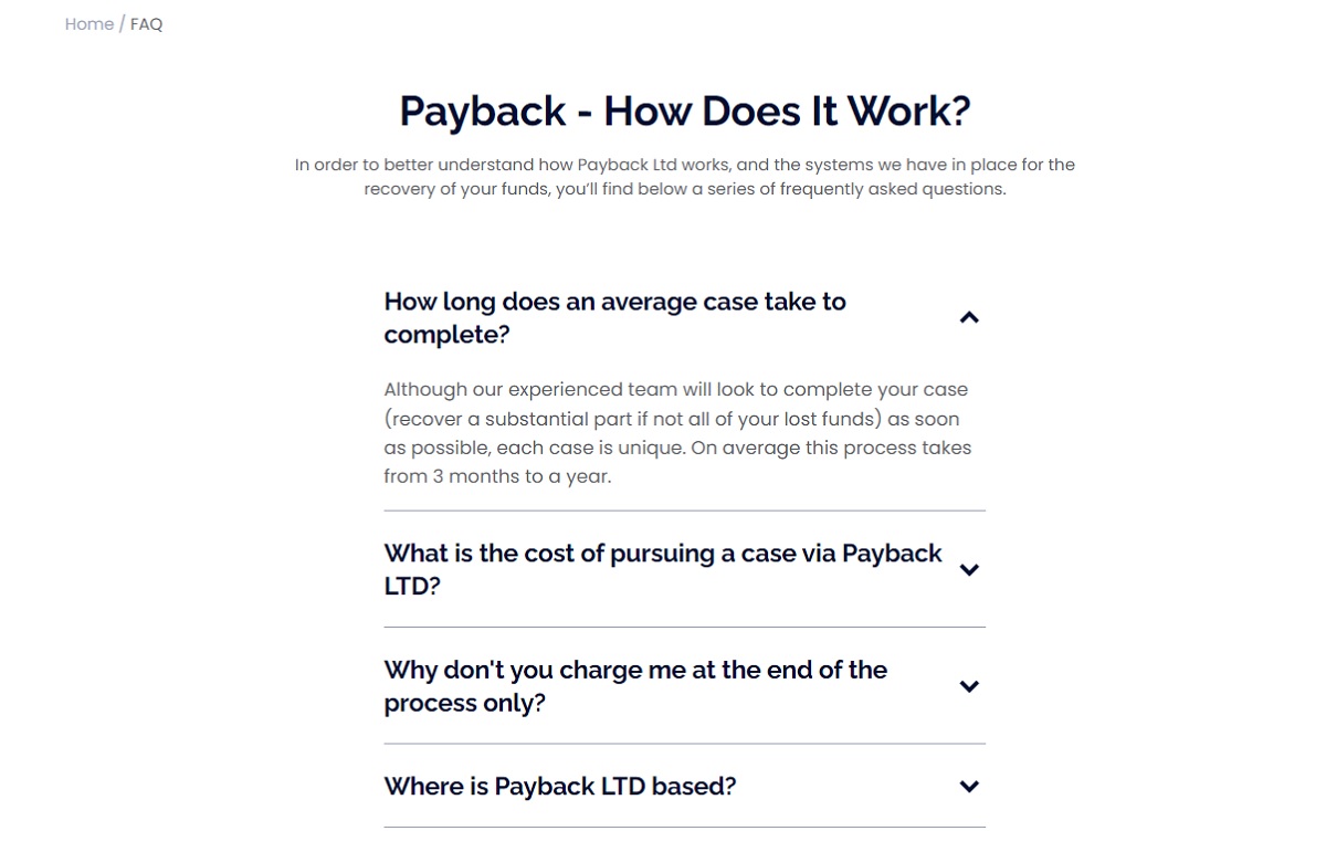 Payback Ltd FAQ